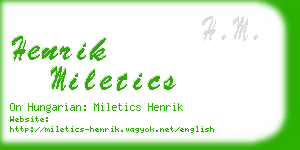 henrik miletics business card